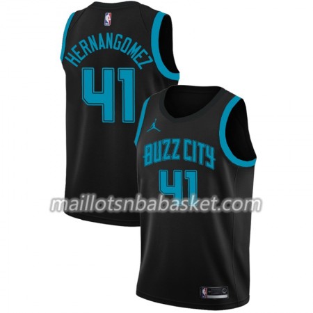 Maillot Homme Charlotte Hornets Willy Hernangomez 41 2018-19 Jordan Brand City Edition Noir Swingman